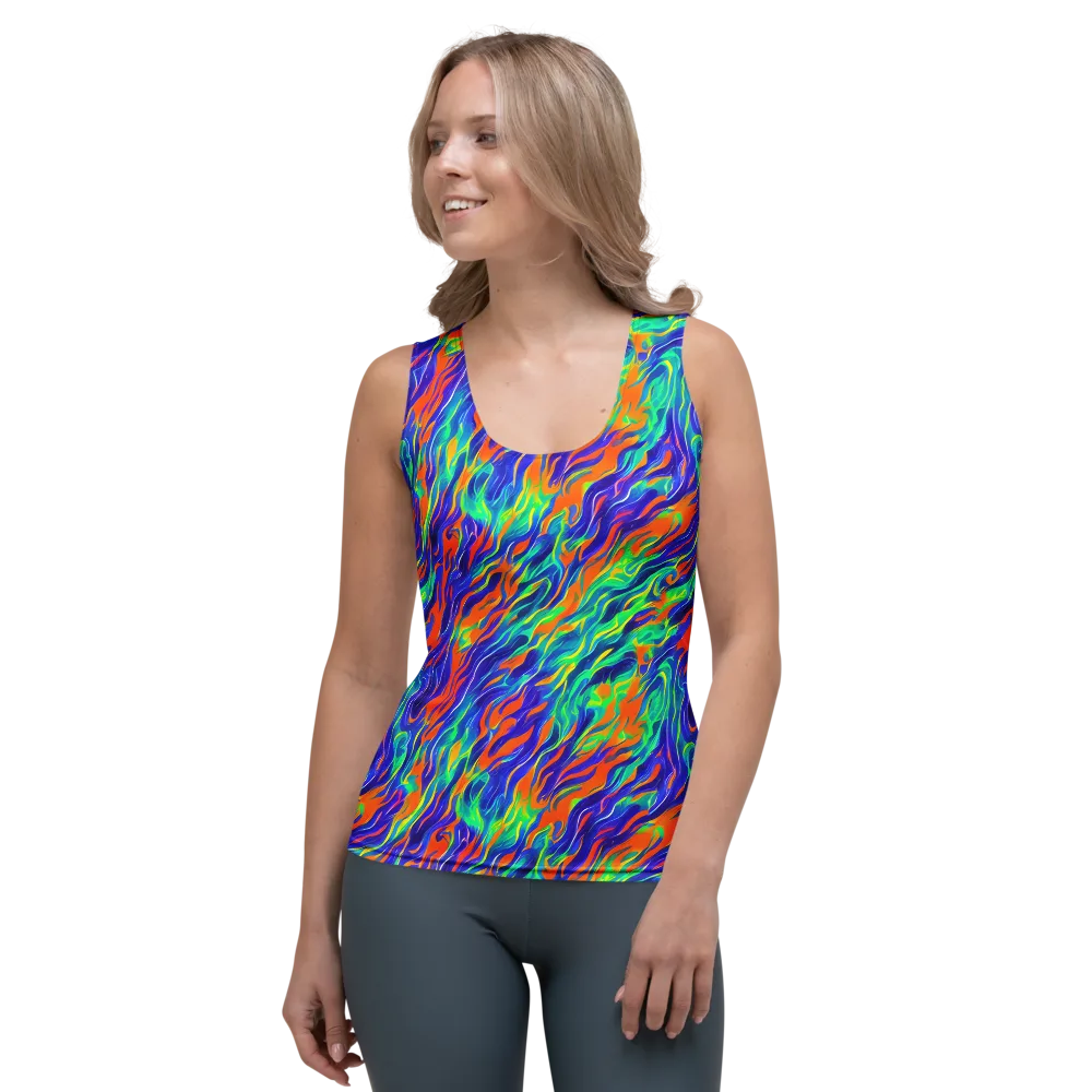 Blue Flame Motion on Women's Tank Top — Front