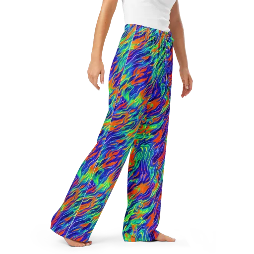 Blue Flame Motion on a Women's Pajama Pants