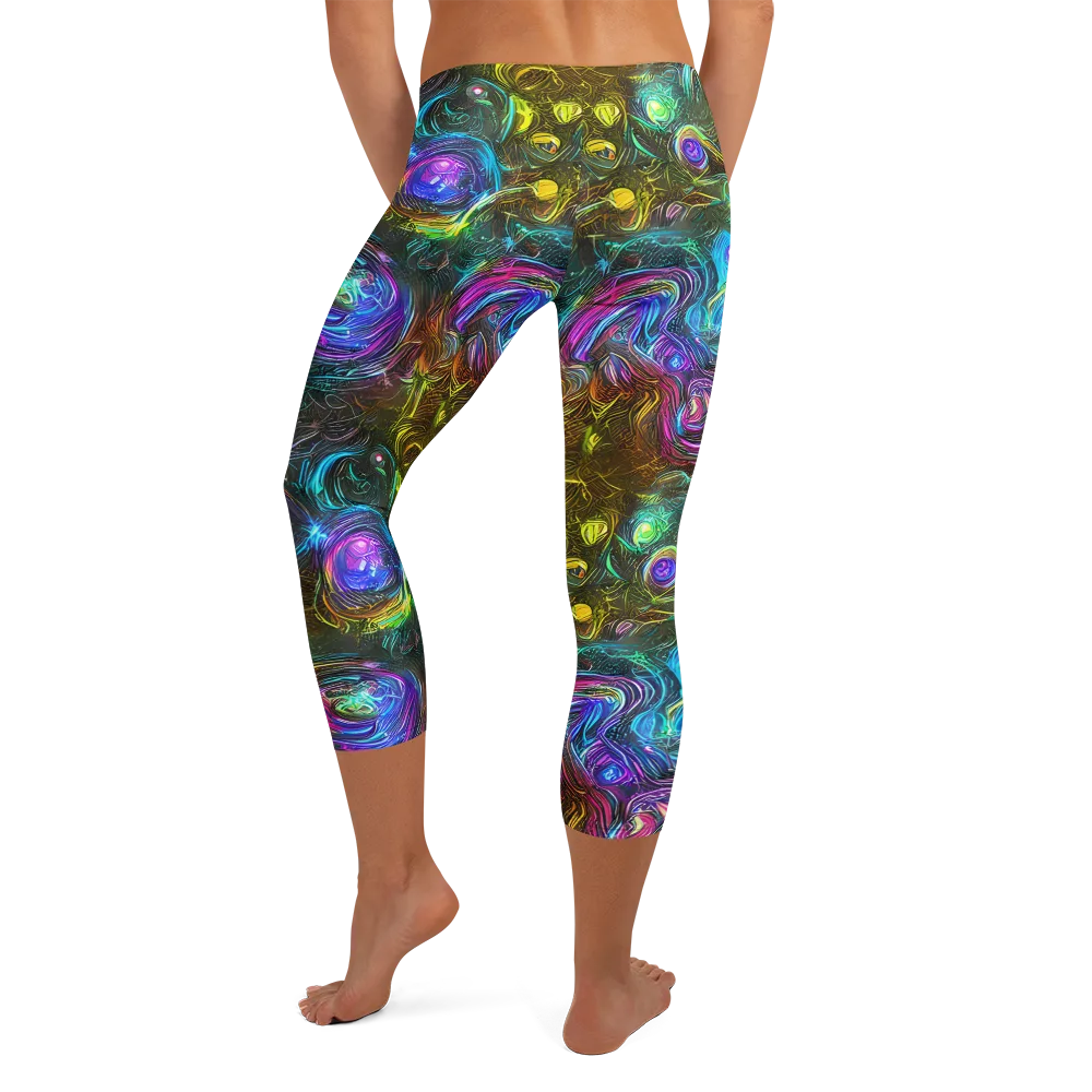Chromatic Wildflower on Capri Leggings — Back