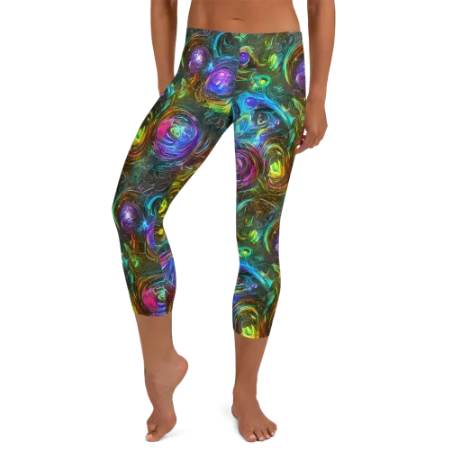 Chromatic Wildflower on a Capri Leggings