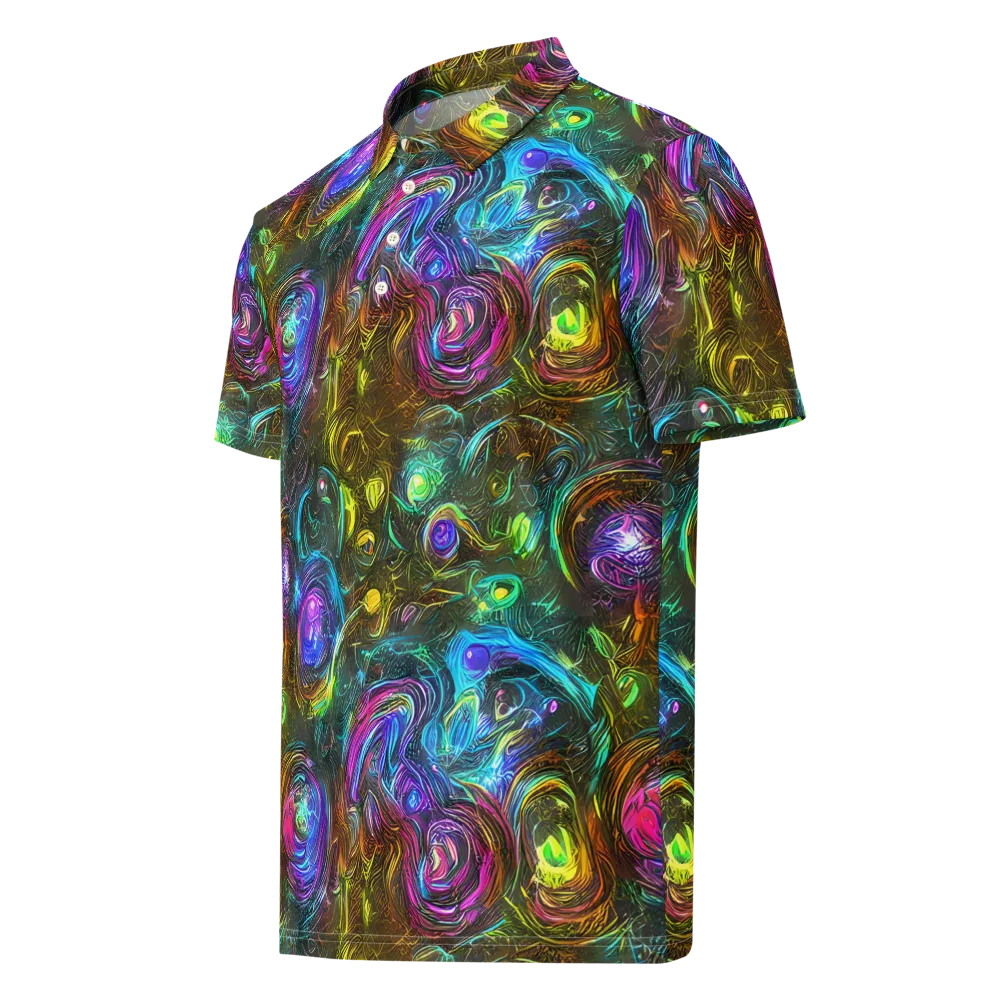 Chromatic Wildflower on Men's Slim Fit Polo Shirt — Left Front