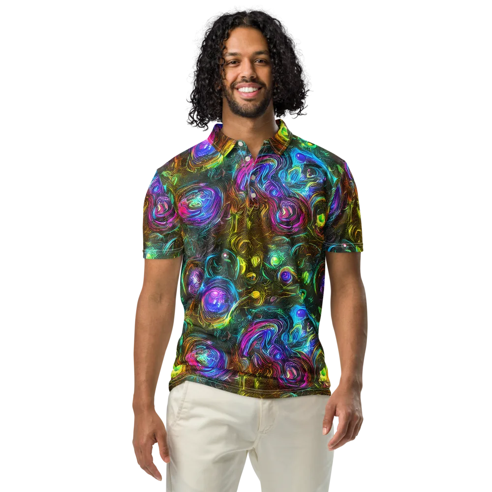 Chromatic Wildflower on Men's Slim Fit Polo Shirt — Front
