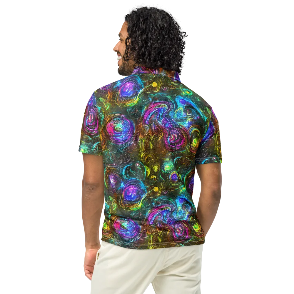 Chromatic Wildflower on Men's Slim Fit Polo Shirt — Back