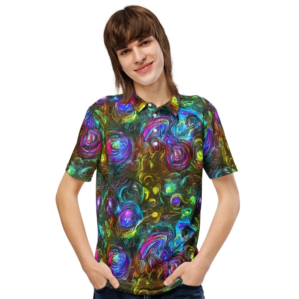 Chromatic Wildflower on Men's Slim Fit Polo Shirt — Front