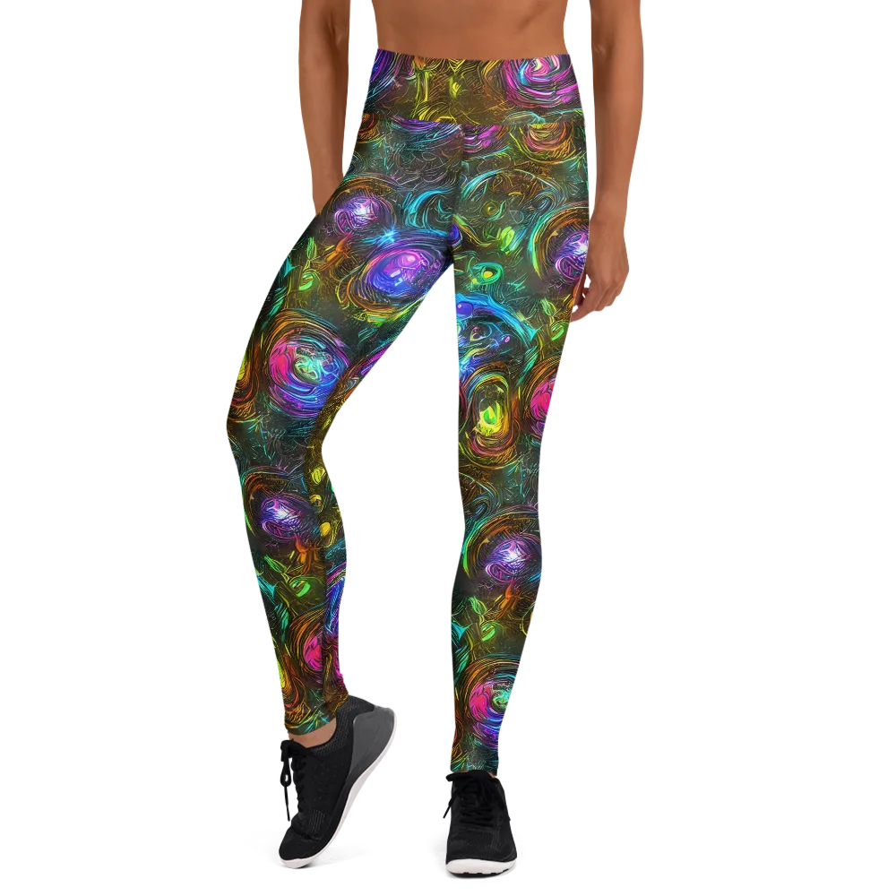 Chromatic Wildflower on Yoga Leggings — Front