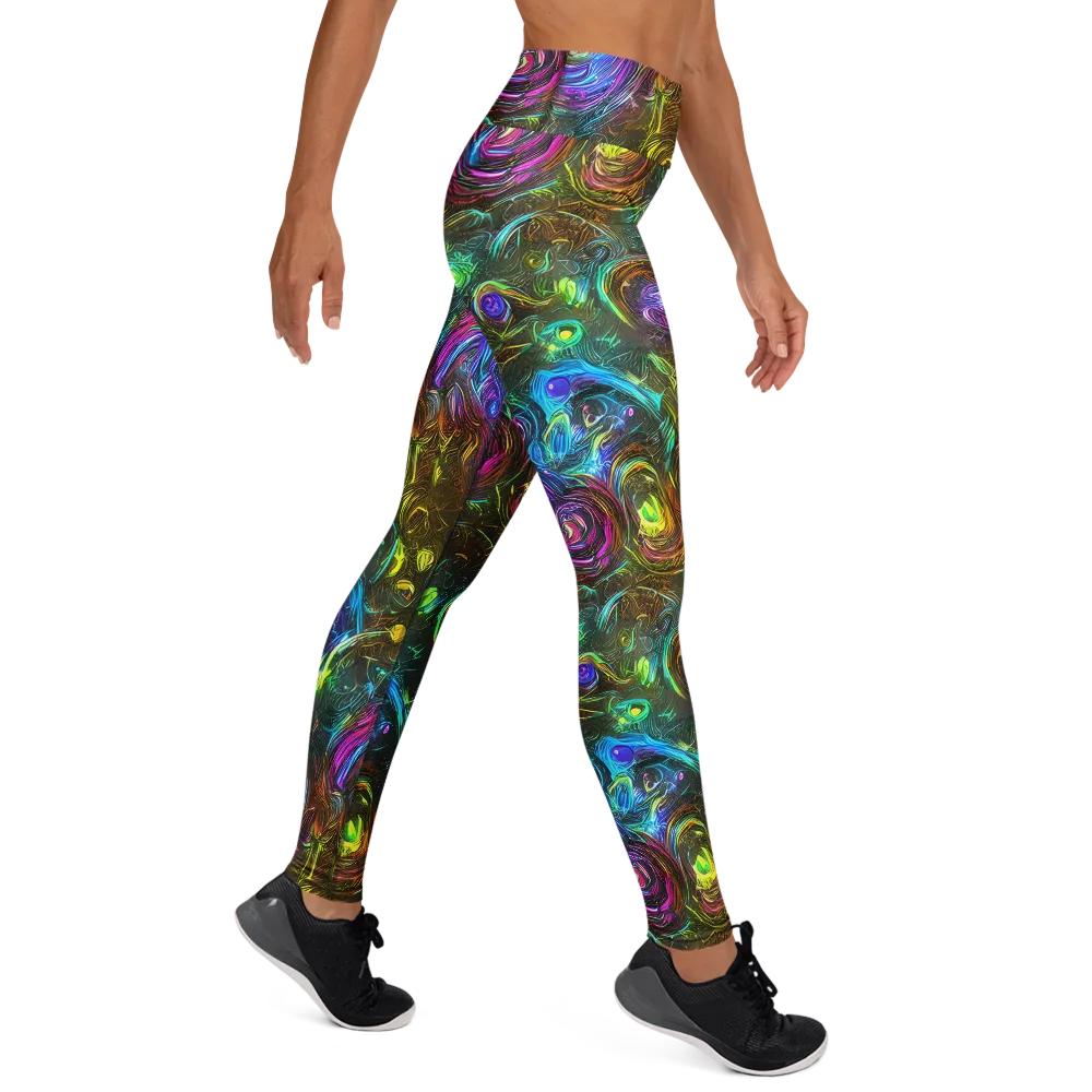 Chromatic Wildflower on Yoga Leggings — Right