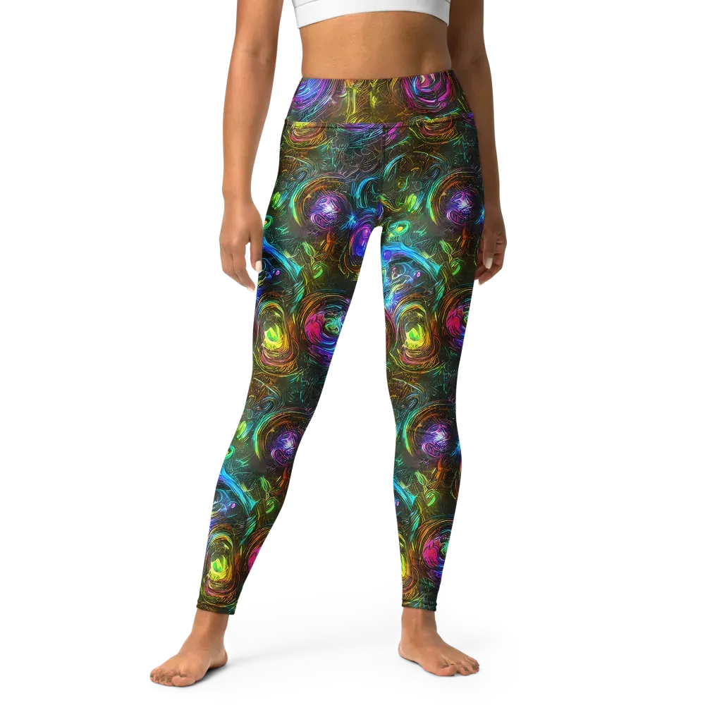Chromatic Wildflower on Yoga Leggings — Front