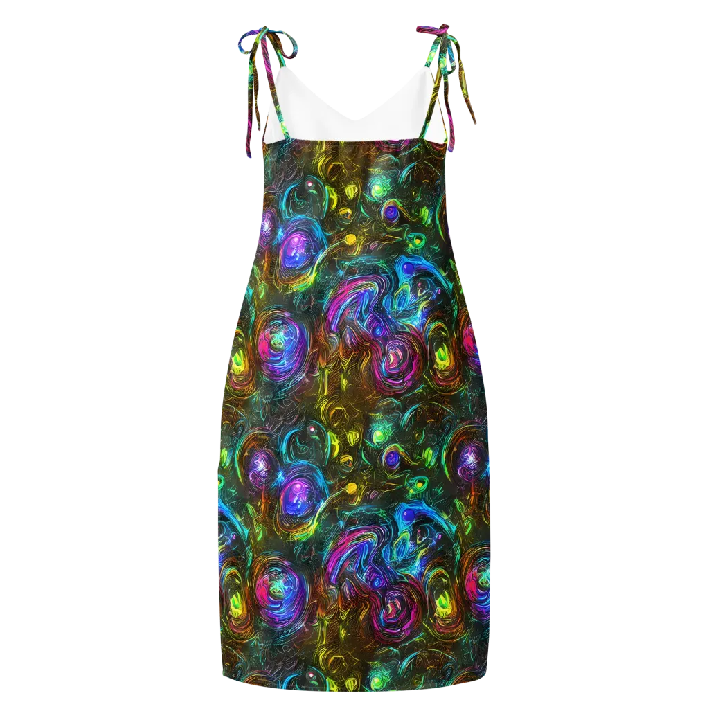 Chromatic Wildflower on Slip Dress — Back