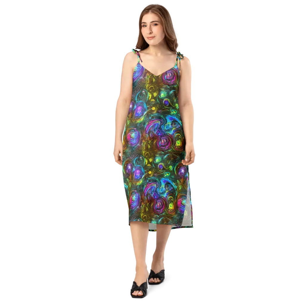 Chromatic Wildflower on Slip Dress — Front