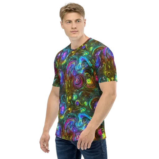 Chromatic Wildflower on a Men's Crew Neck T-Shirt