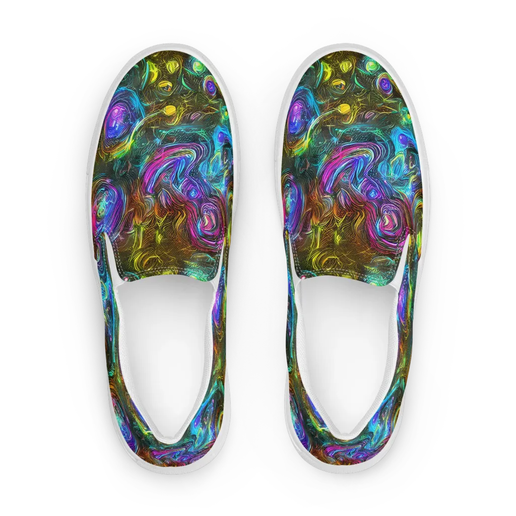Chromatic Wildflower on Men's Slip-On Canvas Shoes — Front