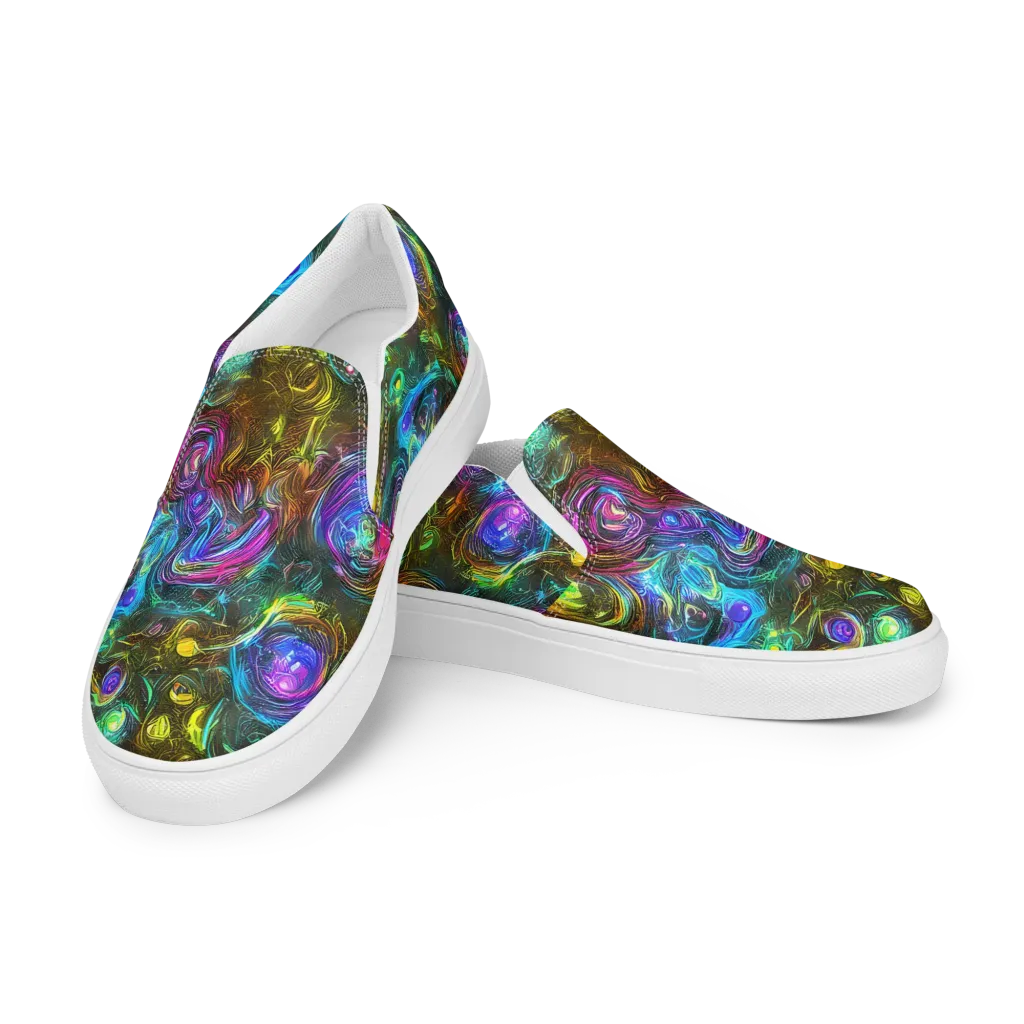 Chromatic Wildflower on Men's Slip-On Canvas Shoes — Left Front