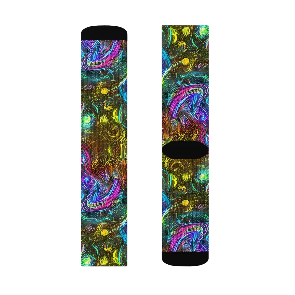Chromatic Wildflower on Socks — Left Sock