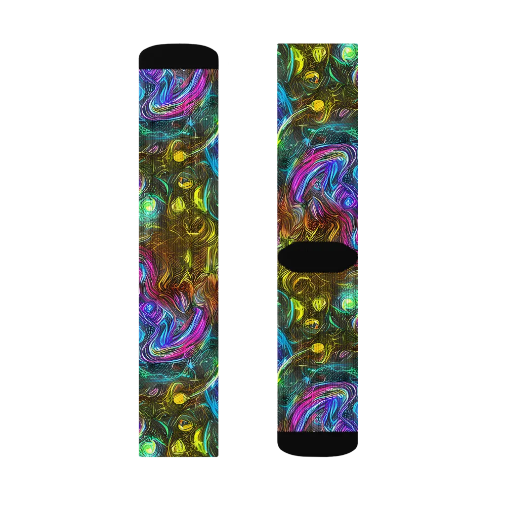 Chromatic Wildflower on Socks — Right Sock