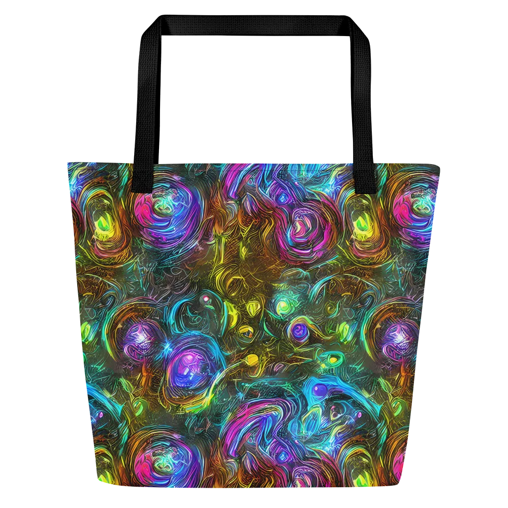Chromatic Wildflower on Large Tote Bag W/ Pocket — Front