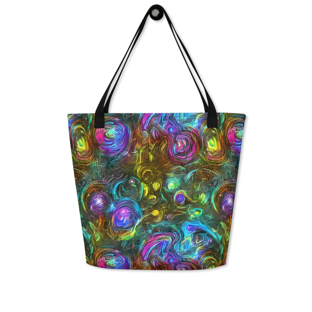 Chromatic Wildflower on Large Tote Bag W/ Pocket — Front