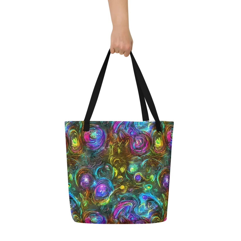 Chromatic Wildflower on Large Tote Bag W/ Pocket — Front