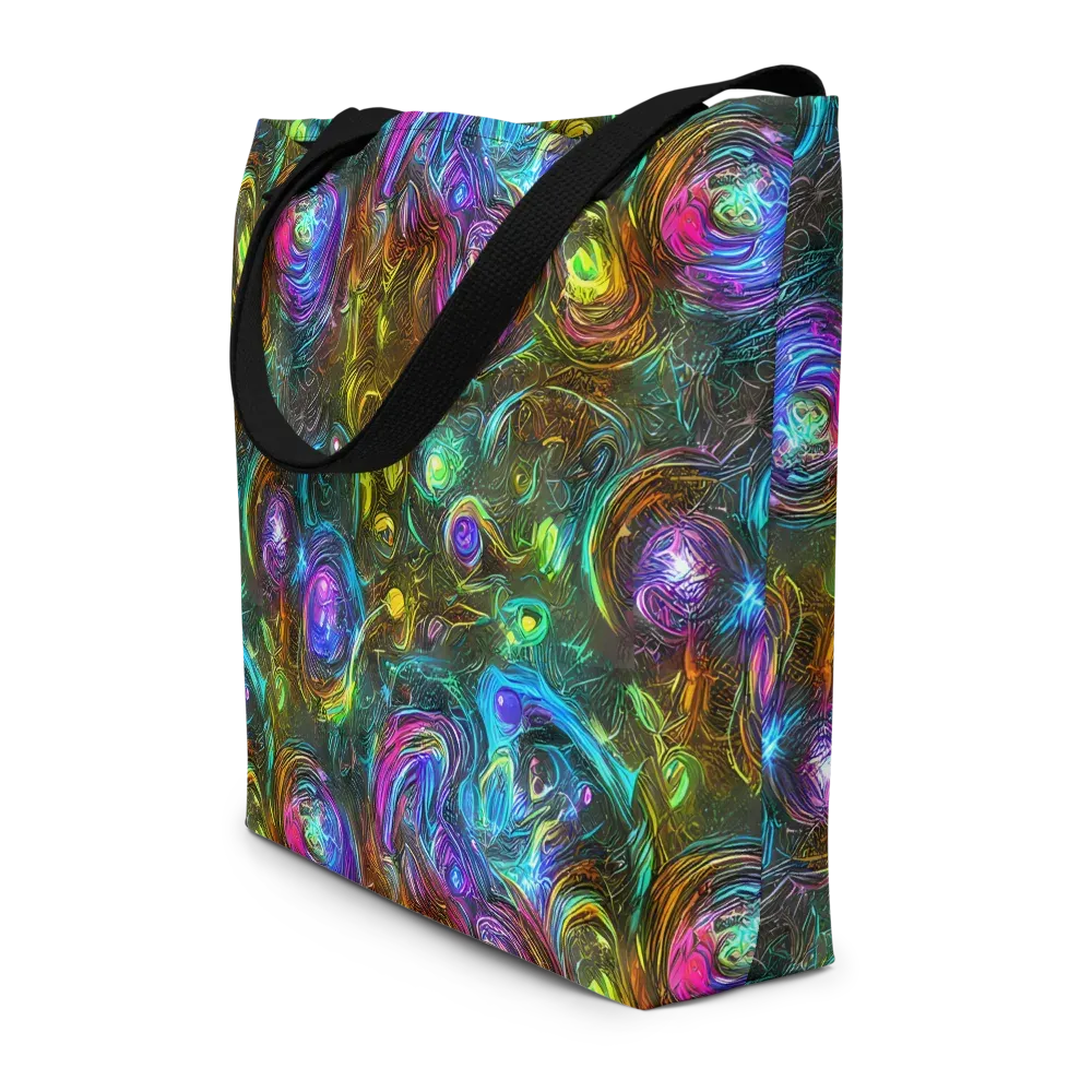 Chromatic Wildflower on Large Tote Bag W/ Pocket — Front