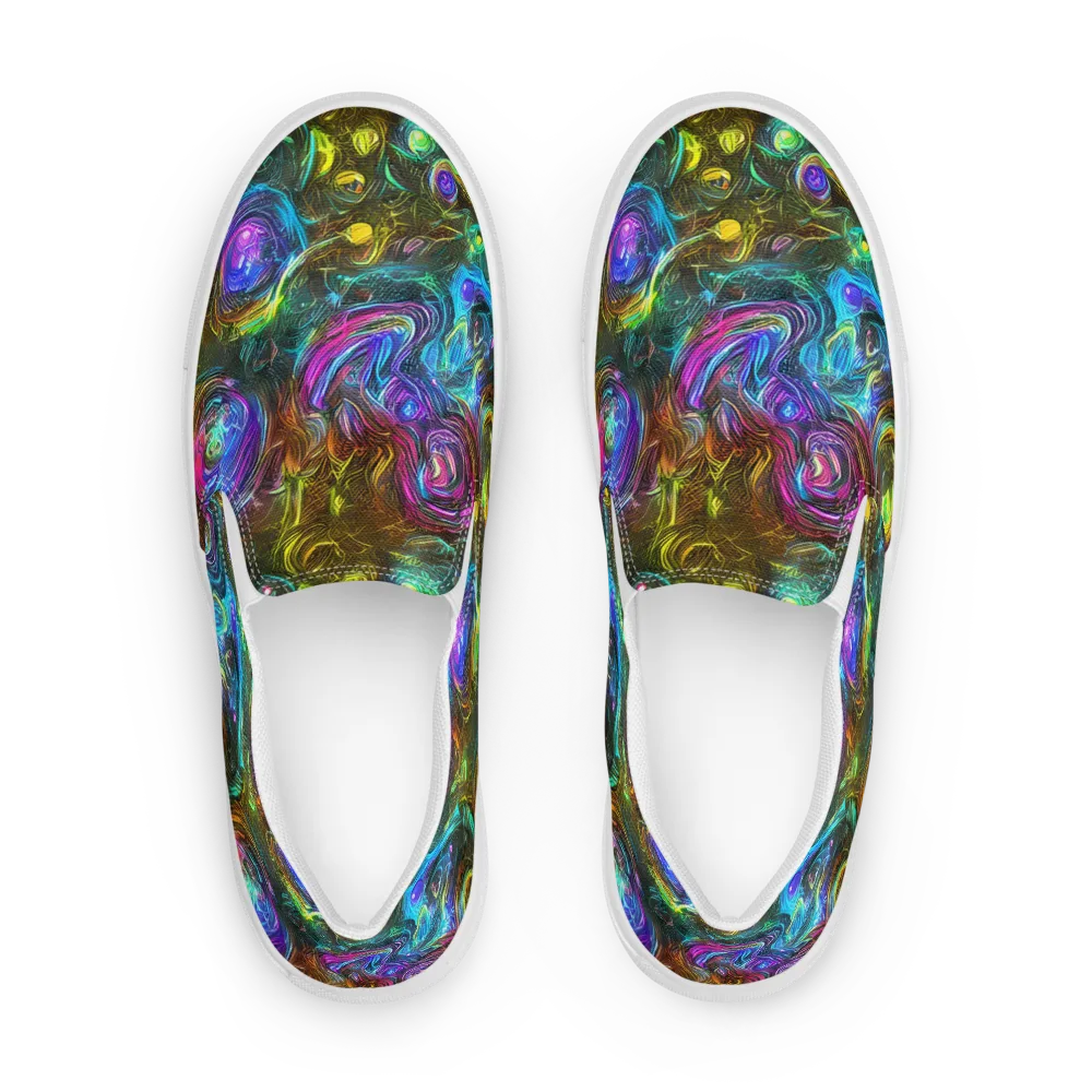 Chromatic Wildflower on Women's Slip-On Canvas Shoes — Front