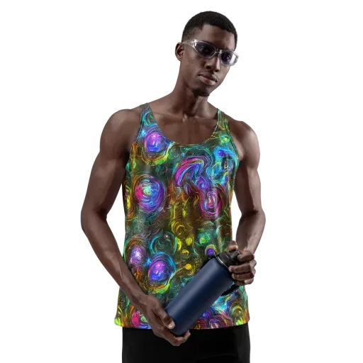 Chromatic Wildflower on a Men's Tank Top