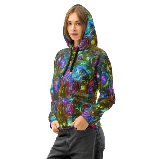 Chromatic Wildflower on a Cotton Hoodie