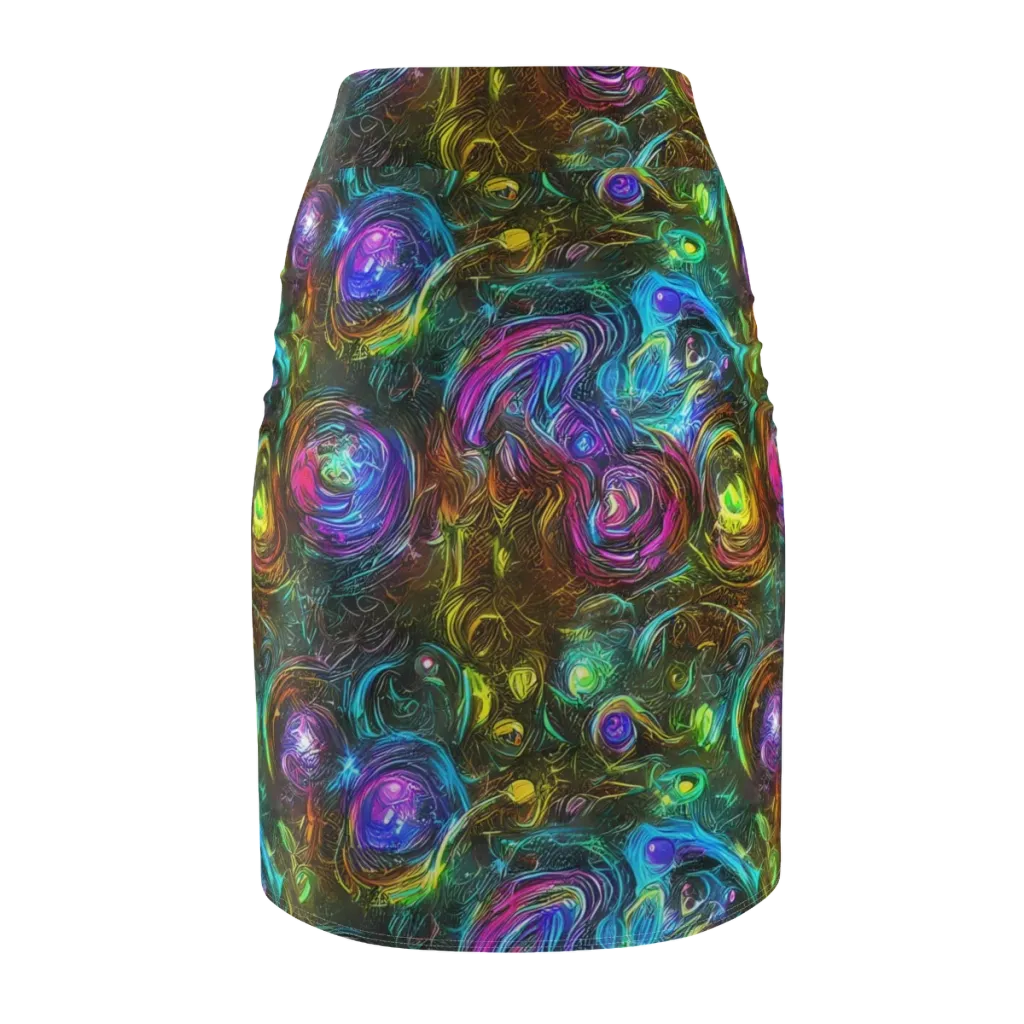 Chromatic Wildflower on Pencil Skirt — Back