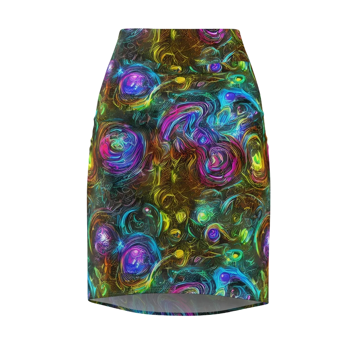 Chromatic Wildflower on Pencil Skirt — Front