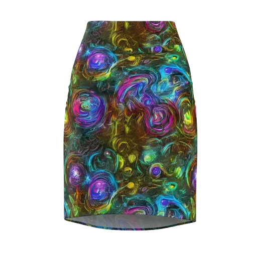 Chromatic Wildflower on a Pencil Skirt