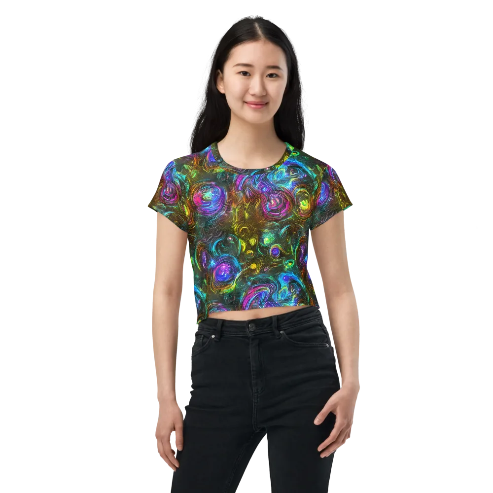 Chromatic Wildflower on Crop Tee — Front