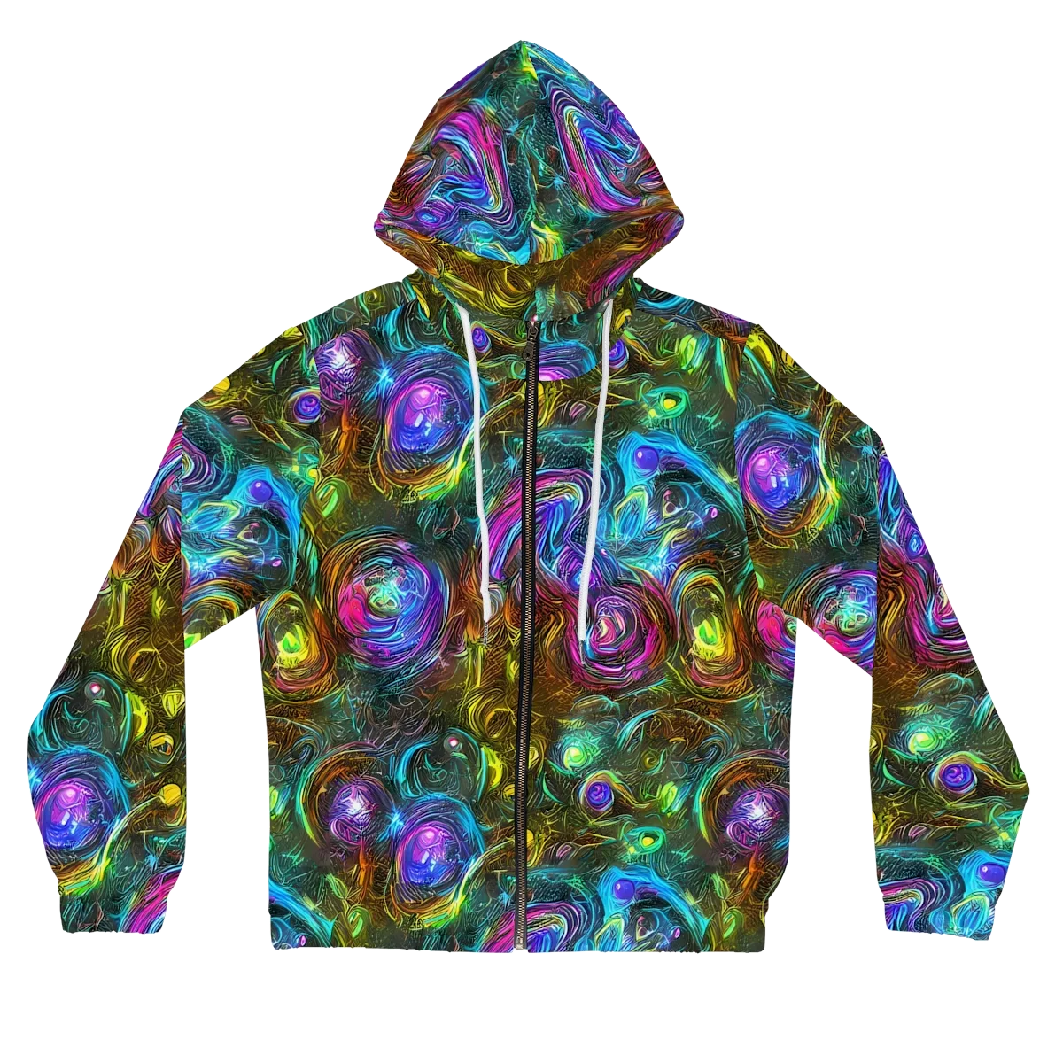 Chromatic Wildflower on Women's Full-Zip Hoodie — Front
