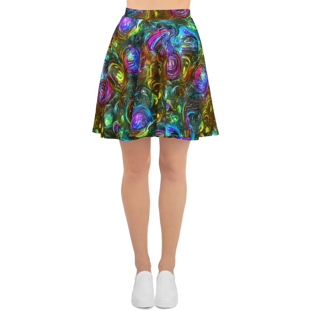 Chromatic Wildflower on Skater Skirt — Front