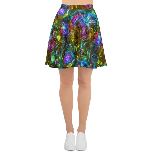 Chromatic Wildflower on a Skater Skirt