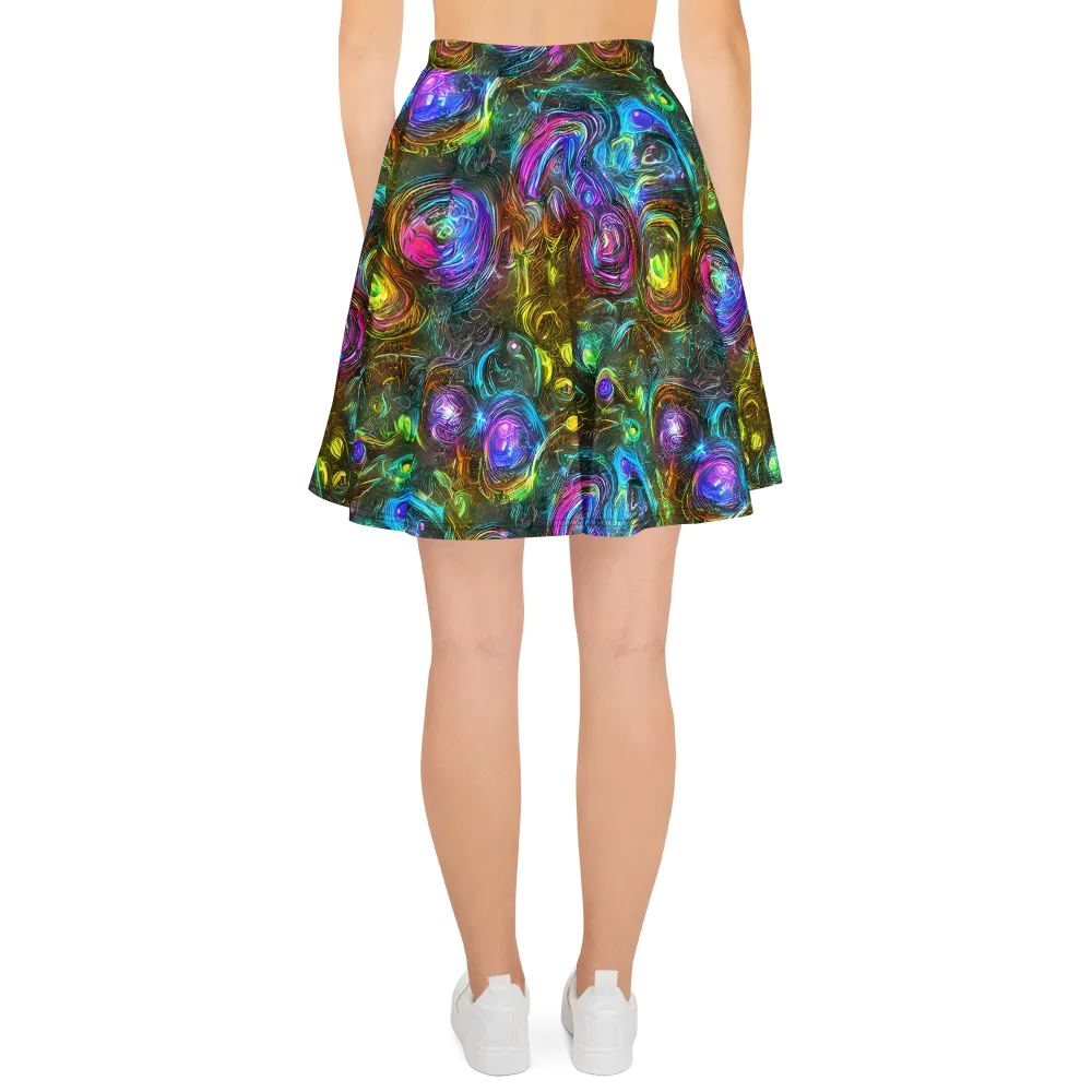 Chromatic Wildflower on Skater Skirt — Back