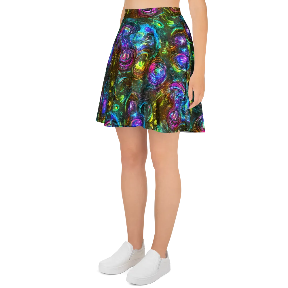 Chromatic Wildflower on Skater Skirt — Left