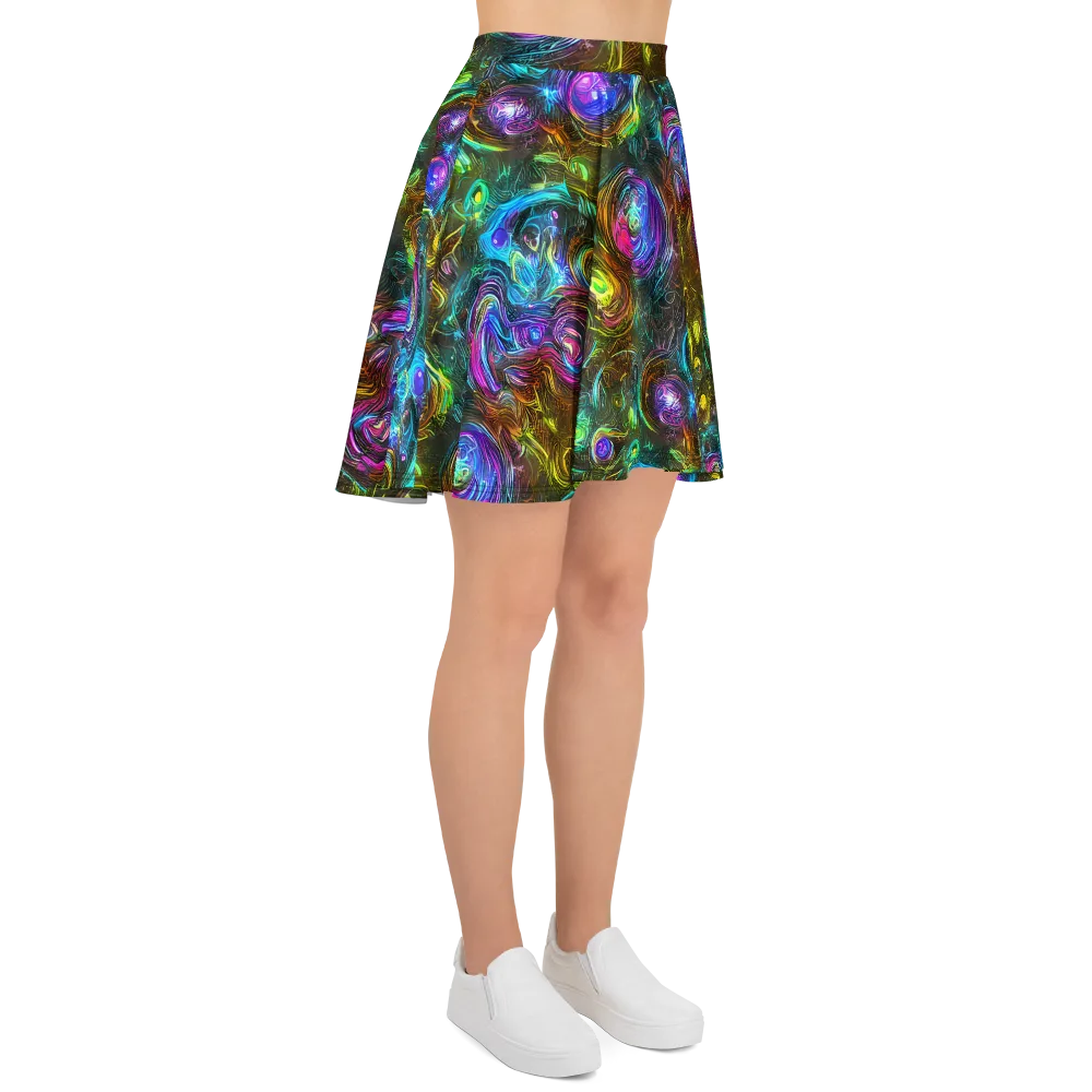 Chromatic Wildflower on Skater Skirt — Right