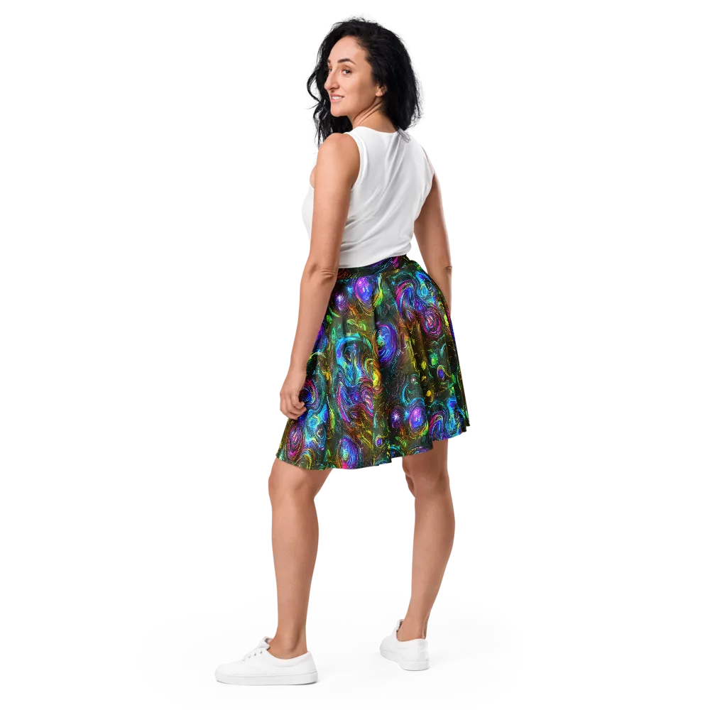 Chromatic Wildflower on Skater Skirt — Back
