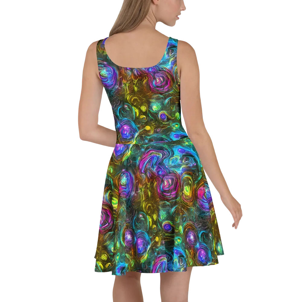 Chromatic Wildflower on Skater Dress — Back