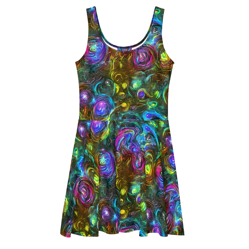 Chromatic Wildflower on Skater Dress — Front