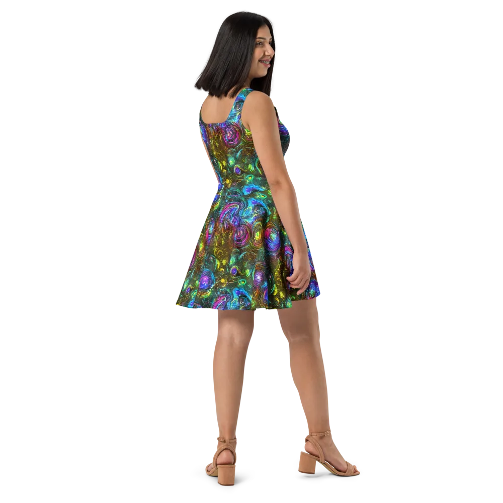 Chromatic Wildflower on Skater Dress — Right