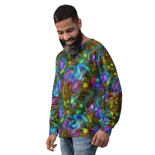 Chromatic Wildflower on a Sweatshirt
