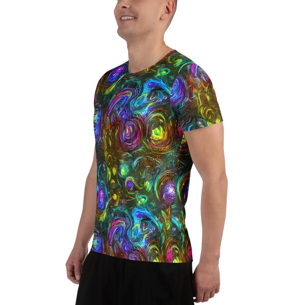 Chromatic Wildflower on Men's Athletic T-Shirt — Left