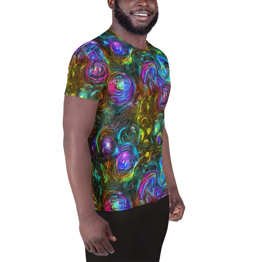 Chromatic Wildflower on Men's Athletic T-Shirt — Right