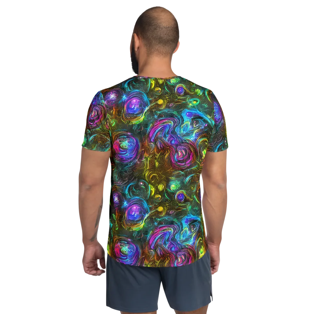 Chromatic Wildflower on Men's Athletic T-Shirt — Back
