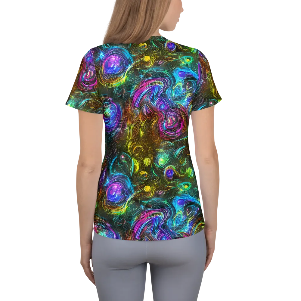 Chromatic Wildflower on Women's Athletic T-Shirt — Back