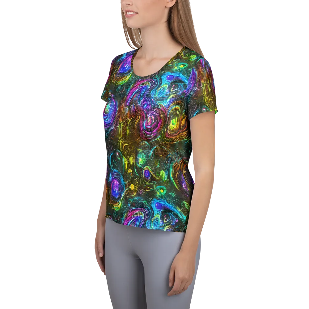 Chromatic Wildflower on Women's Athletic T-Shirt — Left