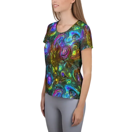 Chromatic Wildflower on a Women's Athletic T-Shirt