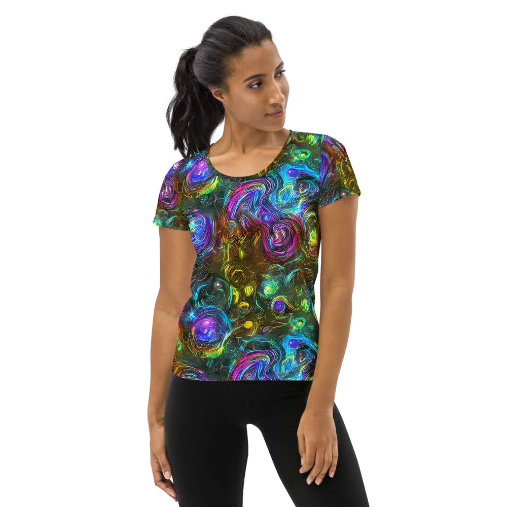 Chromatic Wildflower on Women's Athletic T-Shirt — Front