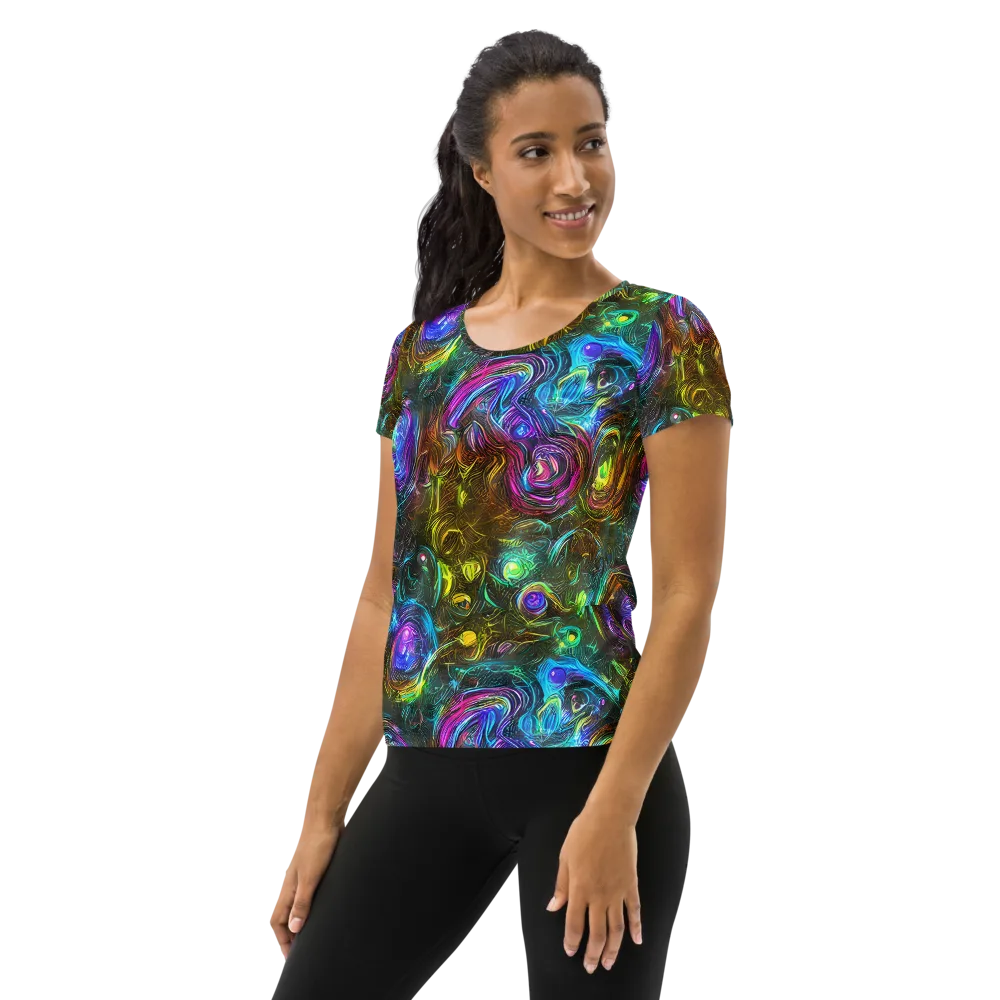 Chromatic Wildflower on Women's Athletic T-Shirt — Left