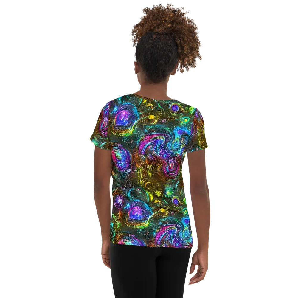 Chromatic Wildflower on Women's Athletic T-Shirt — Back