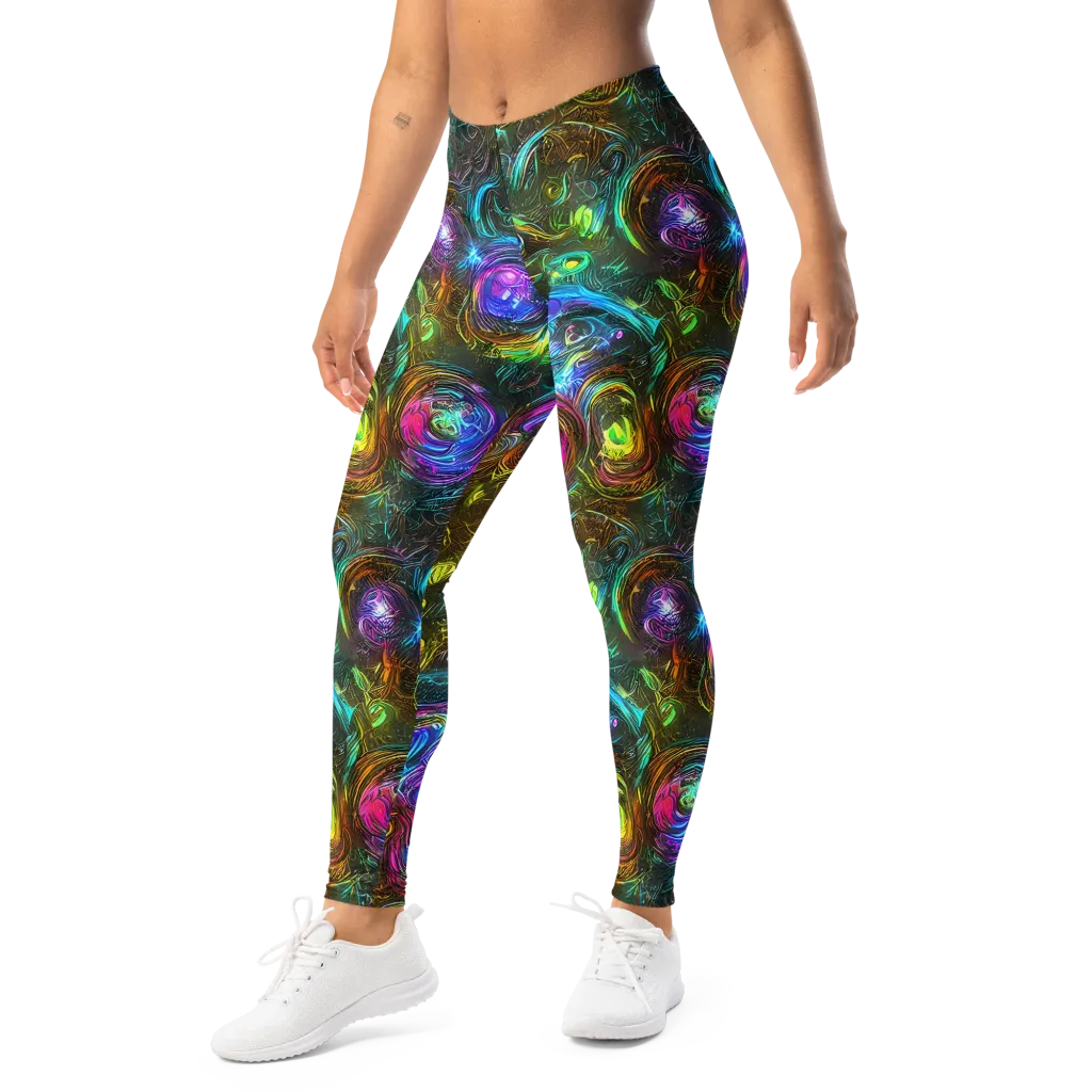 Chromatic Wildflower on Leggings — Left Front